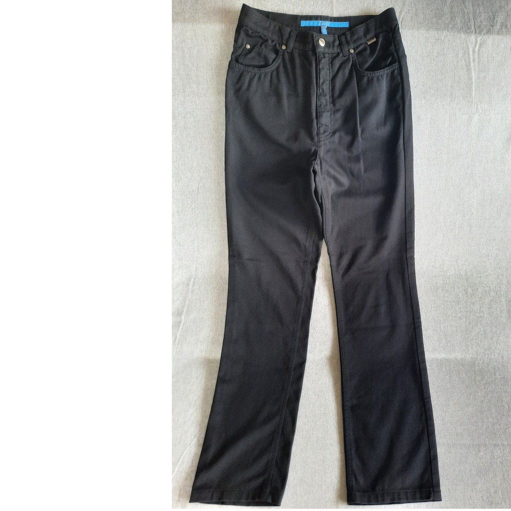 Escada Sport Womens 38 High-Rise Taper Stretch Black Jeans 5-Pockets Cotton USA!